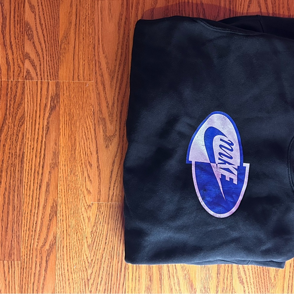 Black Sweatshirt with Blue Logo